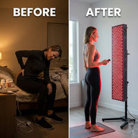 Red Light Therapy Panel Device – Full Body Panel, 630Nm 660Nm 810Nm 850Nm Red & near Infrared Light Therapy, 300 Quad Chip Leds, Brightness Control, Pulse Mode – ULTRA1500 — Before & After
