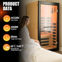 Infrared Sauna 1 Person Far Infrared Sauna Low EMF Indoor Sauna with Starry Light Ceiling Speakers Personal Dry Sauna for Home Gym Spa Fast Heating Easy Assembly 30.7X 30.7X62.2